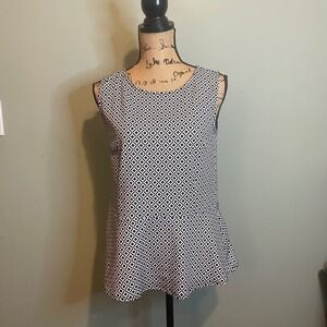 Jules & Leopold Womens Workwear Career Geometric Sleeveless Blouse Black Medium